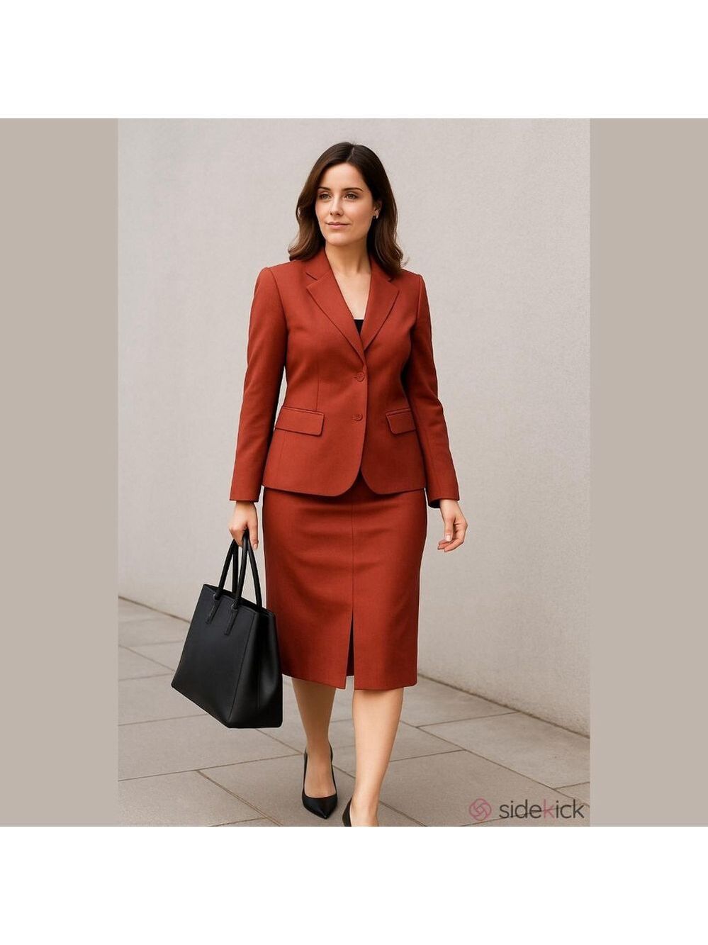 Women's Kasper Petite Red Skirt Suit 8P